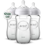 Philips Avent Natural Glass Baby Bottles, 3x8oz Bottles, SCF703/37