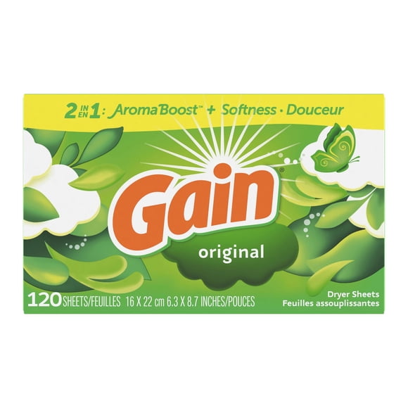Gain dryer sheets, Original Scent, Fights static with a touch of scent, laundry sheets 120CT