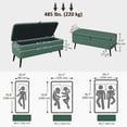 thumbnail image 3 of HOMCOM Banc Ottoman de Rangement, Repose-Pieds en Tissu de Lin Vert Foncé, 3 of 10