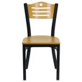 thumbnail image 3 of HERCULES Series Black Slat Back Metal Restaurant Chair - Natural Wood Back & Seat, 3 of 9