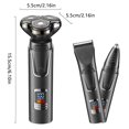 thumbnail image 4 of Rasoir Électrique pour Hommes Rasoirs Électriques pour Barbe pour Hommes Rasoirs pour le Visage Tondeuse pour Nez et Favoris Sans Fil Rechargeable Kit de Rasage Utilisation Humide et Sèche 1 ml, Rasoir Électrique Noir, 4 of 6