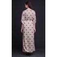 thumbnail image 2 of Bimba Robe Longue Imprimée en Rayonne à Feuilles/fleurs et Losanges Géométriques, Taille Smockée, Fente Latérale, pour Femme - Petit, 2 of 6