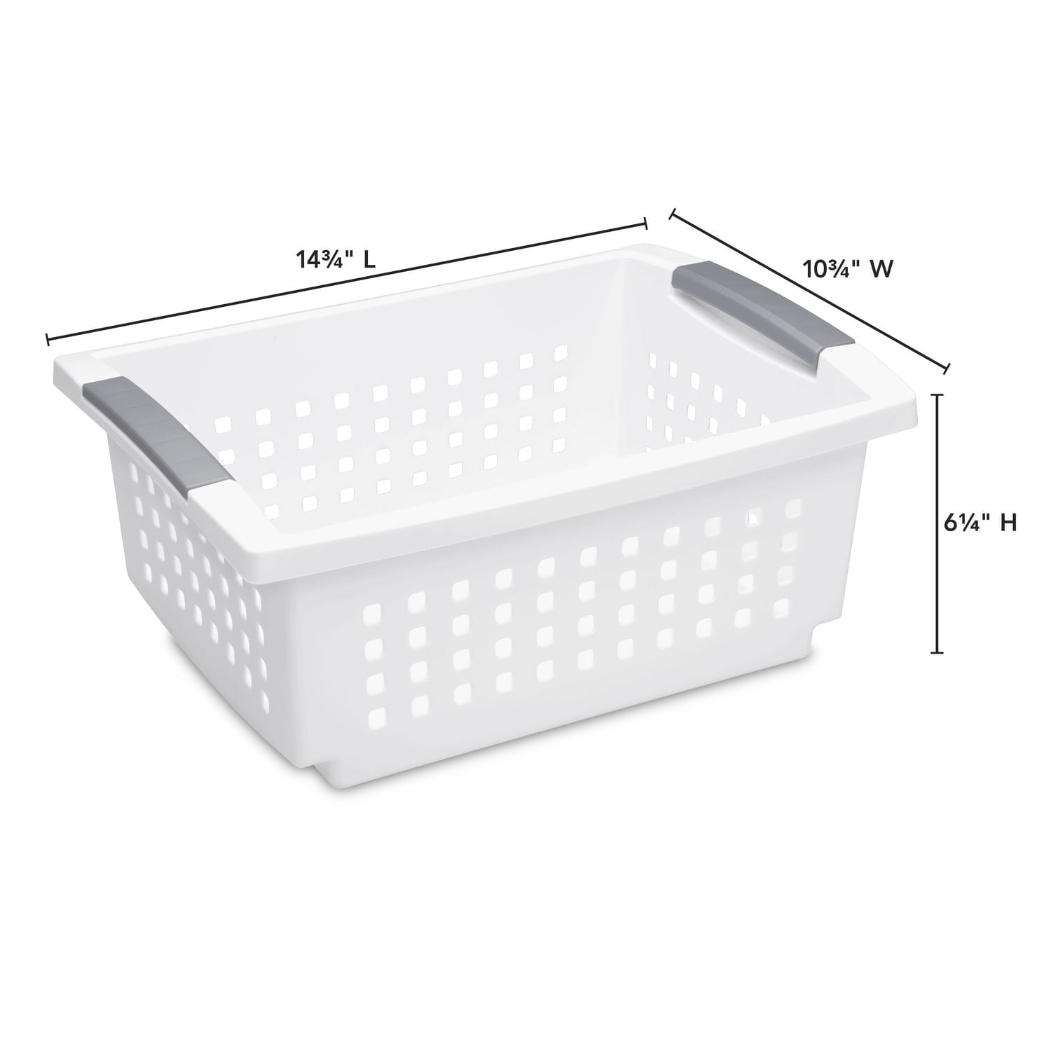 Panier empilable moyen de Sterilite en blanc