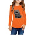 thumbnail image 1 of RXIRUCGD Chemises à Manches Longues pour Filles, Col Rond Mignon, Blouses Décontractées Élégantes (Orange, Taille : 5 Ans), 1 of 5