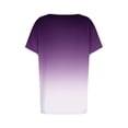 thumbnail image 2 of Haut à Manches Courtes pour Femme, Blouse Décontractée à Imprimé Dégradé avec Détail Patchwork, T-Shirt à Col Rond pour le Quotidien, 2 of 5