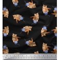 thumbnail image 1 of Soimoi Cotton Cambric Fabric Wool & Cat Animal Print Fabric by Yard 42 Inch Wide, 1 of 3