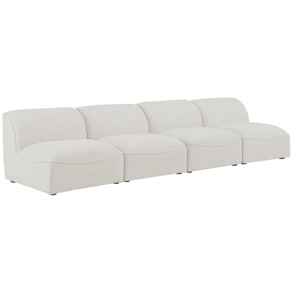 Meridian Furniture Miramar Crème Durable Lin Texturé Sofa Modulaire