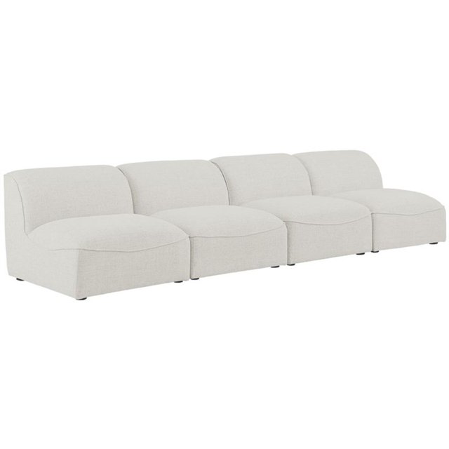 Meridian Furniture Miramar Crème Durable Lin Texturé Sofa Modulaire