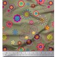 thumbnail image 1 of Soimoi Green Moss Georgette Fabric Insect & Floral Clip Art Print Fabric by Yard 42 Inch Wide, 1 of 3