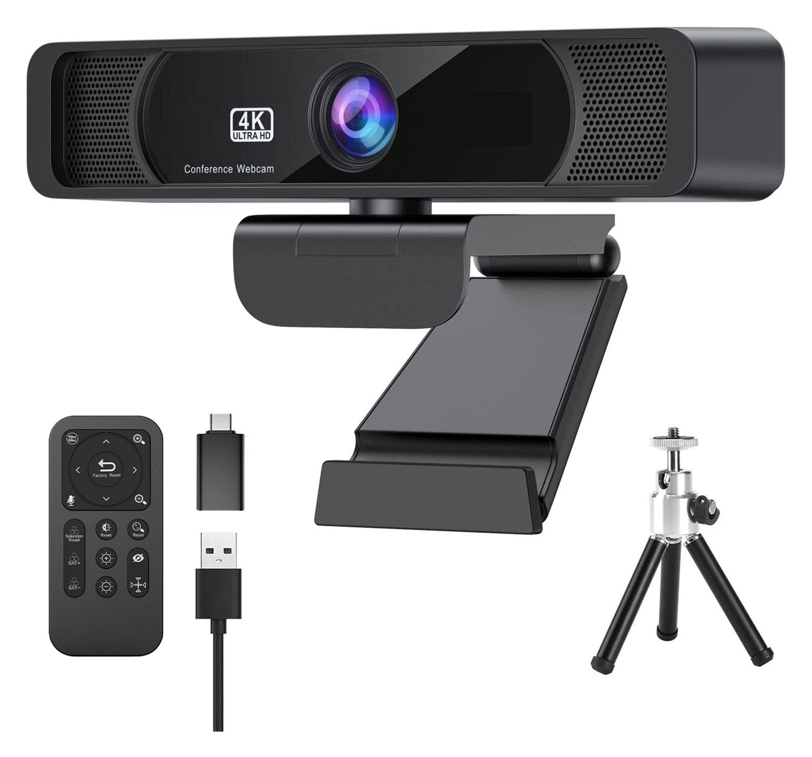 Webcam HD 4K Webcam 120°Wide Angle Webcam Wtih Microphone And Remote Control Streaming Web Camera For PC Conferencin