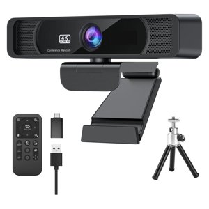 Webcam HD 4K Webcam 120°Wide Angle Webcam Wtih Microphone et télécommande Streaming Caméra Web pour PC Conferencin