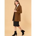 thumbnail image 4 of INSPIRE CHIC Manteau d'Hiver pour Femme à Revers Cranté, Simple Boutonnage, Manches Longues, Brun Foncé L, 4 of 6