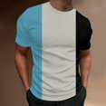 thumbnail image 3 of BOBOGOJP Men's T-Shirts Graphiques Manches Courtes Col Rond Tops T Shirts (Bleu,L), 3 of 4