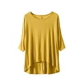 thumbnail image 3 of AherBiu T-Shirts pour Femmes à Col Rond, T-Shirts de Pyjama Amples, Été, Légers, Doux, Tunique à Manches Courtes, Hauts, Couleur Unie, 3 of 3