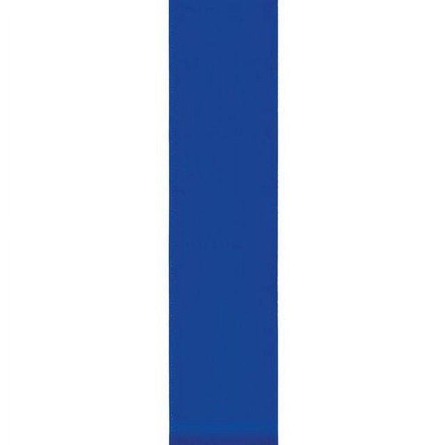 Offray 15mm Single Faced Satin Ribbon in royal blue, shown as a vertical strip with smooth satin texture and stitched edges to prevent fraying, ideal for sewing, gift wrapping, floral arrangements, and crafts.