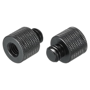 Unique Bargains Mic Stand Adapter M8 Female to 3/8 Male Camera Screw Thread Adapter for Microphone Tripod Stand Black 2 Pack