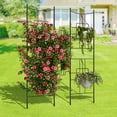 thumbnail image 2 of QinaQin 5.5 Ft Metal Garden Pergola, Black Rust Resistant Arch for Climbing Roses, Vines, Flowers and Privacy Screen, 2 of 6