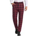 thumbnail image 1 of INSPIRE CHIC Pantalon à Carreaux pour Homme, Léger, Coupe Régulière, devant Plat, 32, Noir Rouge, 1 of 6