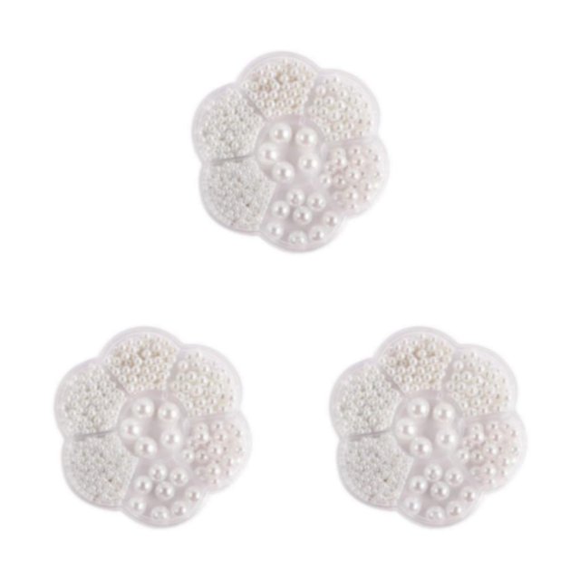 tredstone 1150pcs/set Beaded Jewelry Making Supplies - Easy To Thread Round Beads For DIY Projects Durable white 3Set