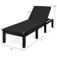 thumbnail image 3 of Costway Patio Rattan Lounge Chair Chaise Recliner Adjust Cushion Black & Turquoise Cover, 3 of 9
