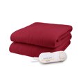thumbnail image 1 of Biddeford Comfort Knit Fleece Electric Heated Warming Throw Blanket Brick Red, 1 of 1