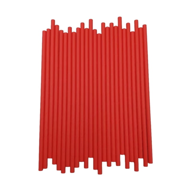 100 Pailles en Papier Jetables Rouges / Pailles en Papier Kraft Biodégradables pour Boissons Chaudes et Froides / Alternative Écoresponsable au Plastique / Fournitures pour Fêtes et Événements