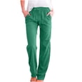 thumbnail image 1 of Timegard Womens Cotton Linen Pants Elastic Waisted Drawstring Straight Leg Solid Color Casual Pants, 1 of 6