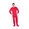 thumbnail image 1 of Big Feet Pyjamas. Pyjama une-Pièce à Pieds pour Adulte en Tricot Jersey de Coton Rouge, 1 of 2