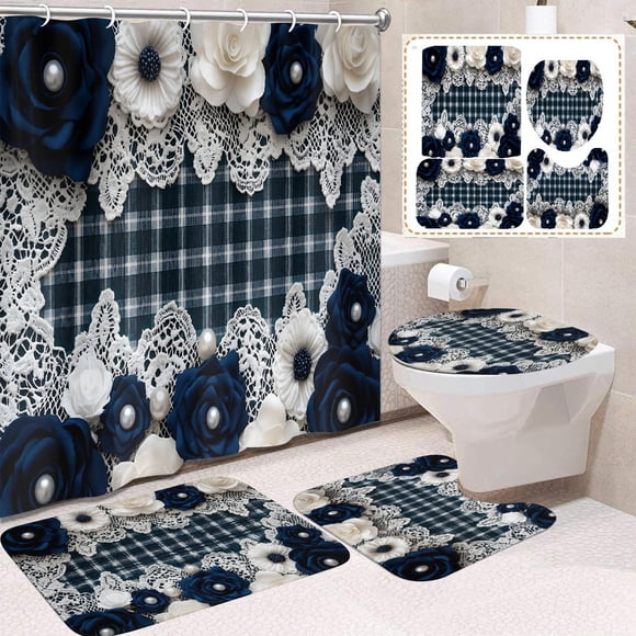 Valentine'S Day Shower Curtain with Bow Digital Print | Waterproof Bathroom Partition Curtain | Romantic Decor for Bathroom