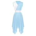 thumbnail image 3 of Aislor Women Liturgical Praise Dance Dress Color Block Worship Loose Fit Church Robe Praisewear Light Blue L, 3 of 7