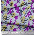 thumbnail image 2 of Soimoi Purple polyester Crepe Fabric Leopard & Wild Animal Skin Decor Fabric Printed BTY 42 Inch Wide, 2 of 3