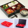 thumbnail image 4 of Dvkptbk Japanese Sushi Tray Lunch Box Bento Box Traditional Plastic Lacquered Box for Restaurant or Home Made in Japan, Design Red and Black Bento Boxes Home Essentials, 4 of 7