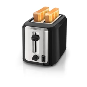 Black+Decker 2-Slice Toaster, Extra-Wide Self-Centering Slots, TR7827-1BDC