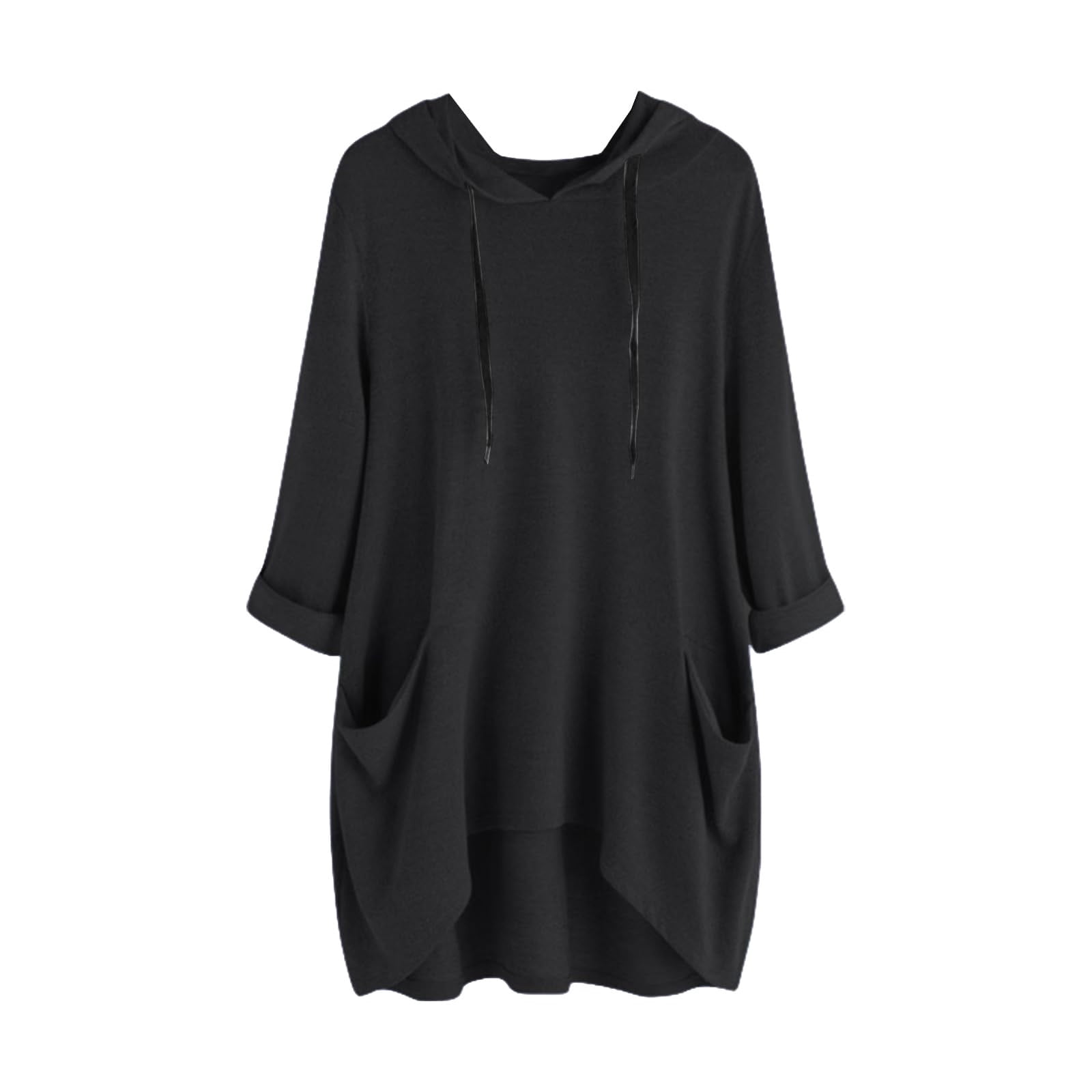 Timegard Hoodies for Women Plus Size Long Sleeve Drawstring Fall Casual Loose Comfy Blouse with Pockets