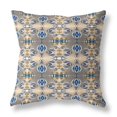 thumbnail image 1 of HomeRoots 411075 16 Po à Motifs Coussin Intérieur et Extérieur à Fermeture Éclair&44; Brun et Bleu, 1 of 1
