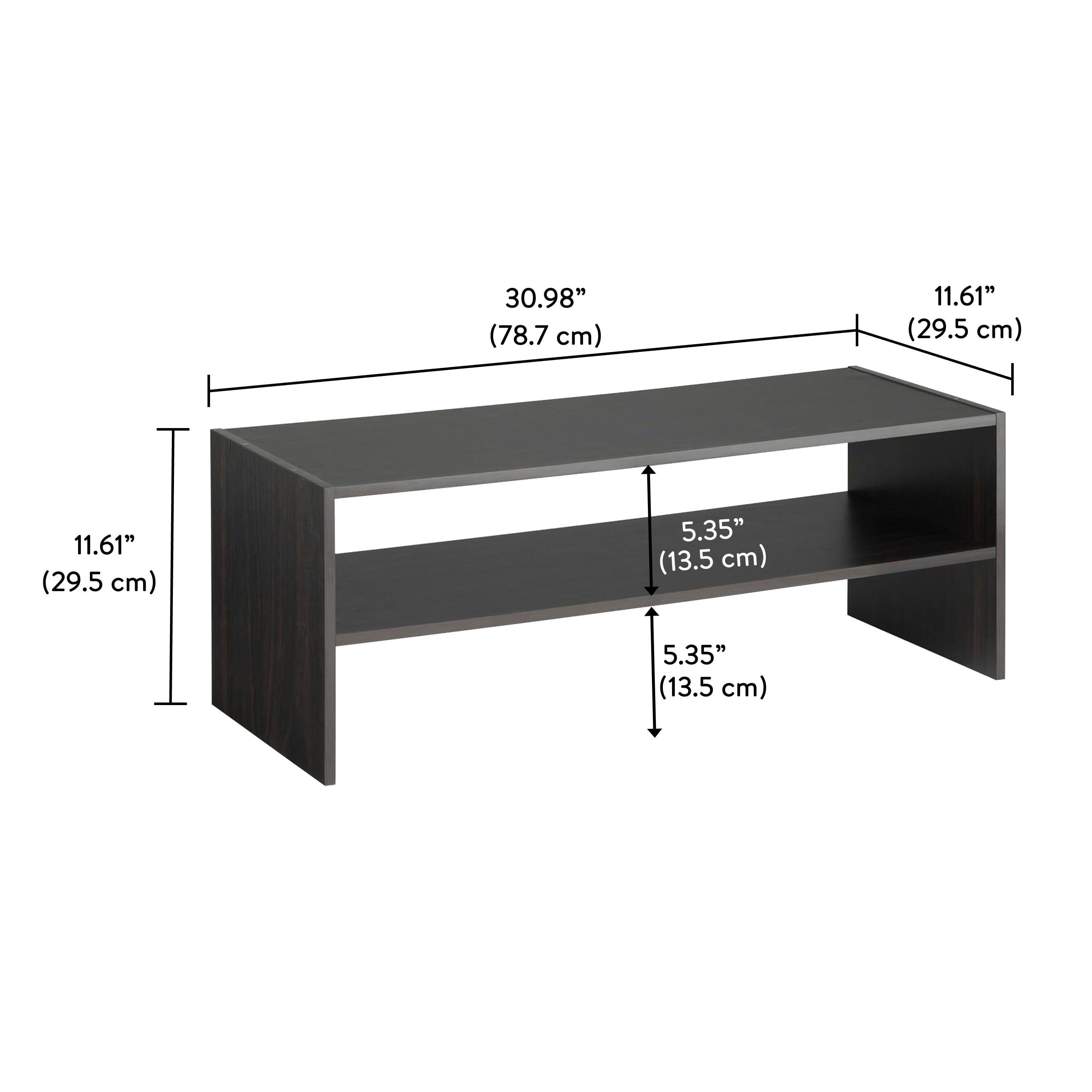 Mainstays 31" 2-Tier Stackable Shoe Rack, Espresso
