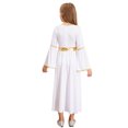 thumbnail image 3 of Haitryli Robe de Déguisement Ange pour Filles Enfants Fête d'Halloween Cosplay Fête Robe de Princesse Performance sur Scène Blanc 8, 3 of 7