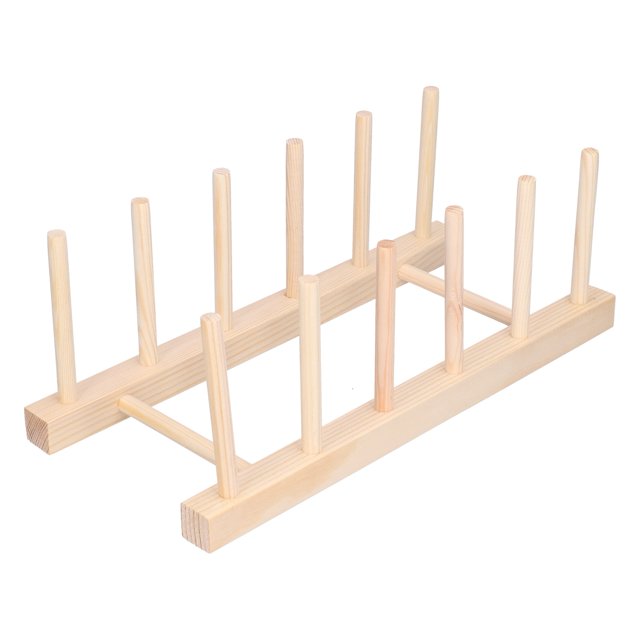 Bamboo Dish Plate, Dish Rack Pine Wood Environmental Friendly Lightweight Portable For Kitchen For Dinning Room 5 Grids 23cm,5 Grids 28cm,3 Grids 18cm