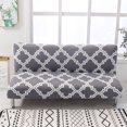 thumbnail image 4 of 2024 Folding Sofa Bed Cover Solid Color Futon Armless Slipcover Polyester Elastic Fabric All-Inclusive Cover, 4 of 9
