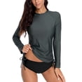 thumbnail image 1 of Charmo Women's UPF 50+ Rash Guard Long Sleeve Rashguard Swim Shirt Swimsuit Top, 1 of 7