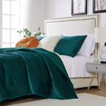 thumbnail image 5 of Barefoot Bungalow Ensemble de Courtepointe en Velours Riviera Surdimensionné, 3 Pcs Full/Queen, Turquoise, 5 of 5