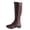 Brown, variant on Jsaierl Women's Chunky Low Heels Boots Knee High Winter Boots Comfortable Pull On Zipper Chunky Heel Western Cowgirl Knee High Boots