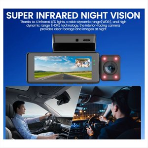 3.16 Voiture de pouce DVR 3 Lentille HD Caméra à trois voies pour véhicule Dash Cam DVR Enregistreur vidéo Mini Caméscope Dashcam
