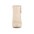 thumbnail image 2 of Unique Bargains Bottines à Plateforme à Bout Rond à Talons Épais pour Femme Beige (Taille 9,5), 2 of 7