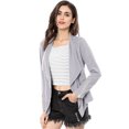 thumbnail image 2 of Unique Bargains Veste en Faux Suède pour Femme à Manches Longues, devant Drapé, Vestes Moto, 2 of 6