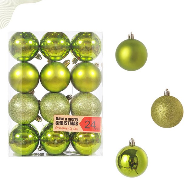 EGNMCR Christmas Ornaments 24-Pack Christmas Ball Ornaments with Strings, Shatterproof Plastic Christmas Bulbs, Hanging Decorations for Xmas Tree, Holiday, Wedding, Party