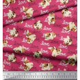 thumbnail image 3 of Soimoi polyester Crepe Fabric Love Text & Puppies Dog Print Fabric by Yard 42 Inch Wide, 3 of 3