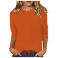 thumbnail image 1 of Été Femmes 3 de Femmes Chandail à Manches Longues 4 Manches Col Rond Basiques Femmes Haut Ample Imprimé Floral Chandail de Compression à Manches Longues Femmes T-Shirts Décontracté Lin Chemise pour Femmes Tunique T-Shirt Blouse, 1 of 4