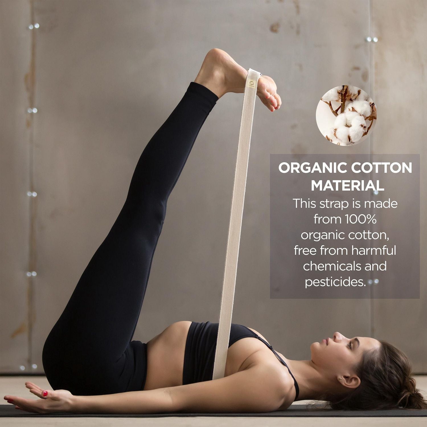 PurEarth Organic Cotton Yoga Strap 6 ft. -WTE10432