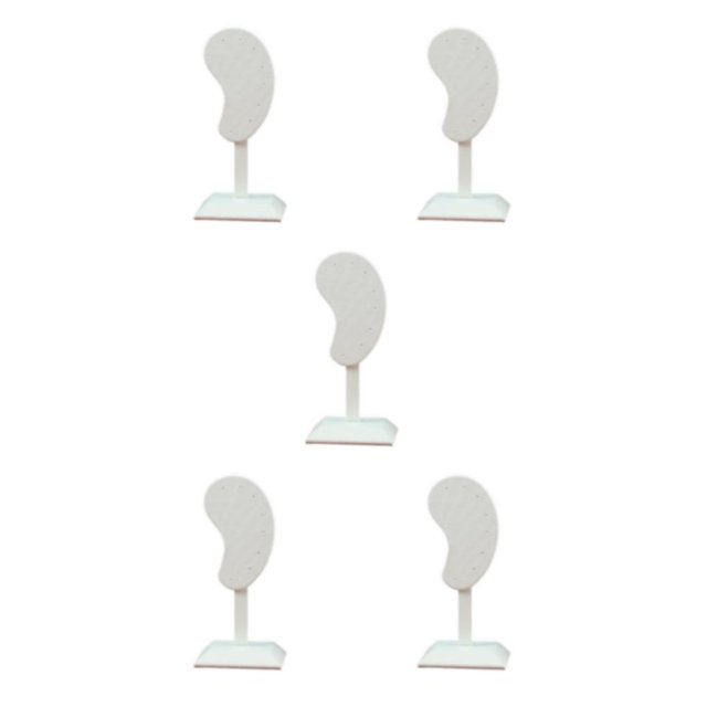 kurtrusly Earring Display Stand Muti-purpose Ear-Shape Organizer Bedroom Decor Holder beige PU 5Set
